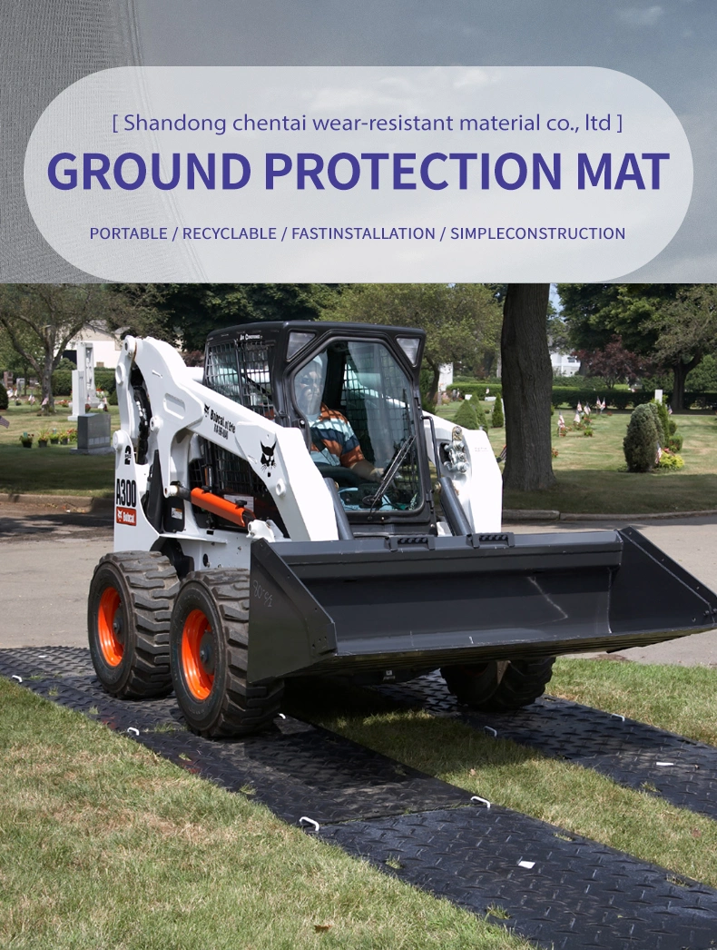 Diamond Plate Tread Design 4FT X8 Plastic HDPE Construction Road Ground Protection Mats