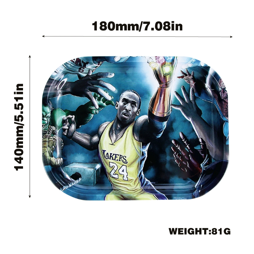 Tinplate Tray Cartoon Rolling Tray with Magnet Lid Small Metal Rolling Tray with 3D Lenticular Magnetic Lid