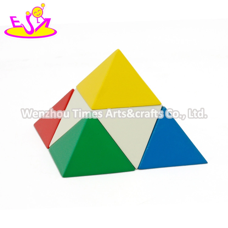 New Hottest 3D Triangle Blocks Wooden Pyramid Puzzle for Children Education W13e073