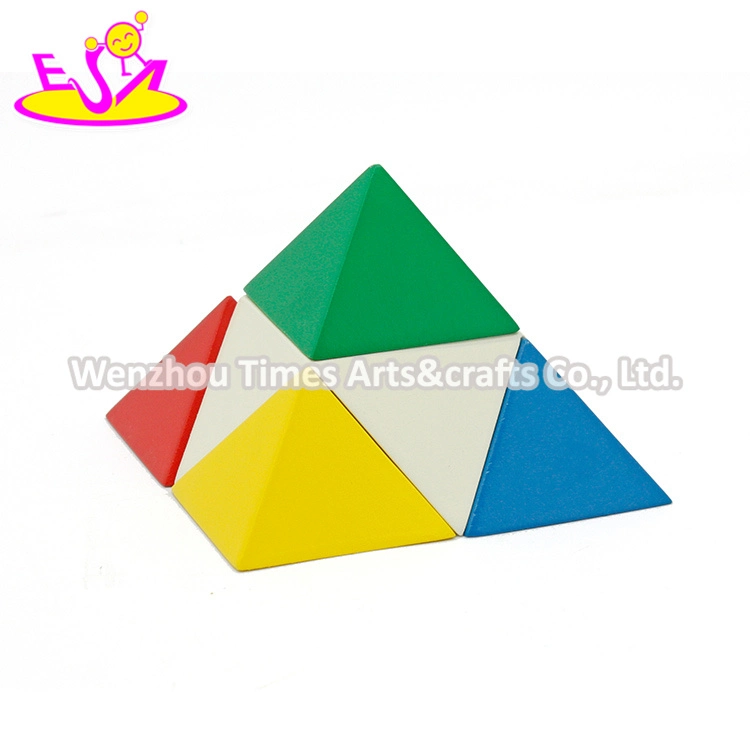 New Hottest 3D Triangle Blocks Wooden Pyramid Puzzle for Children Education W13e073