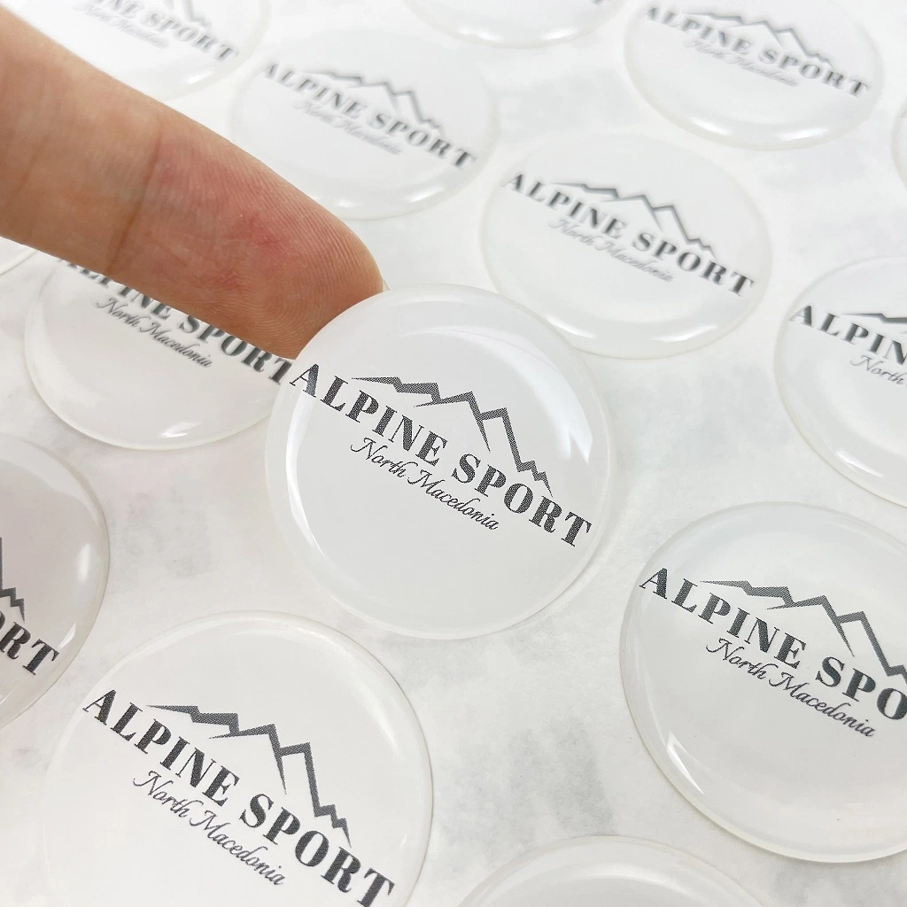 Factory Customized Make Clear 3D Resin Dome Epoxy Label Sticker with 3m Adhesive
