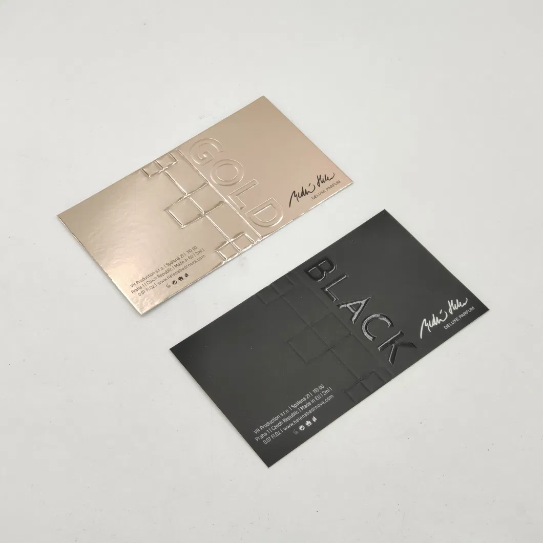 Silver/Gold Cardboard Paper Card Customized Paper Card with 3D Emboss for Perfume Tester