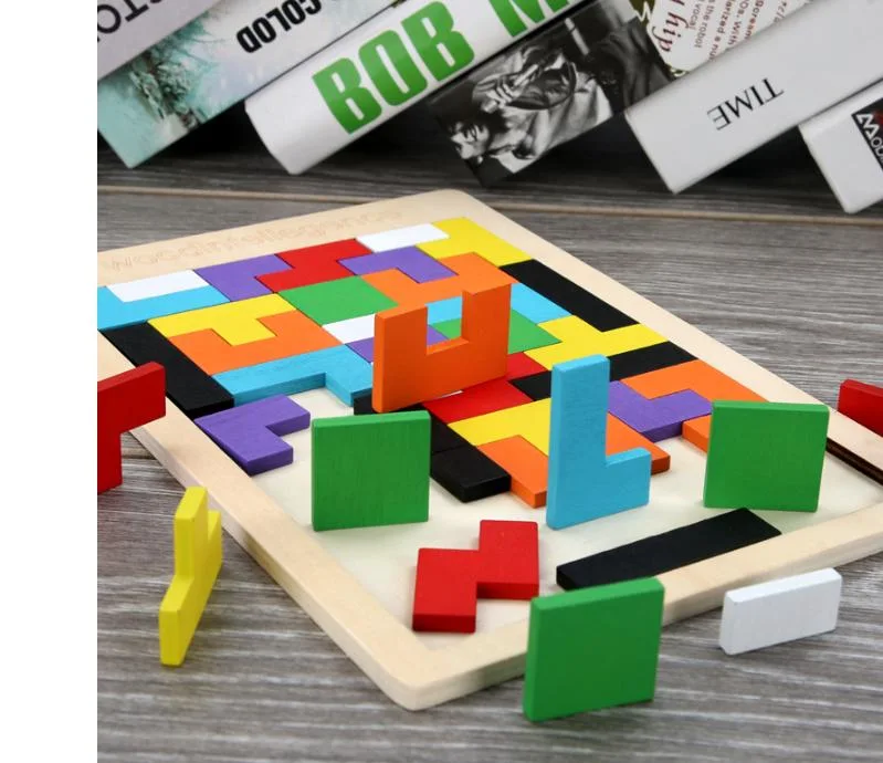 Tetris Building Blocks 3D Wooden Puzzle Children&prime; S Intellectual Thinking Development for Boys and Girls Educational Toy