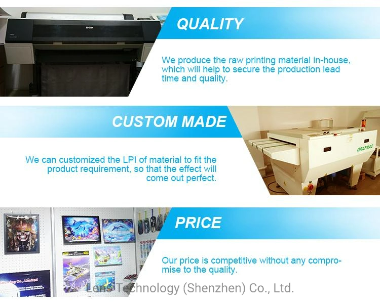 Chinese Factory Pet PP Plastic Customized 3D Lenticular Poster with Frame