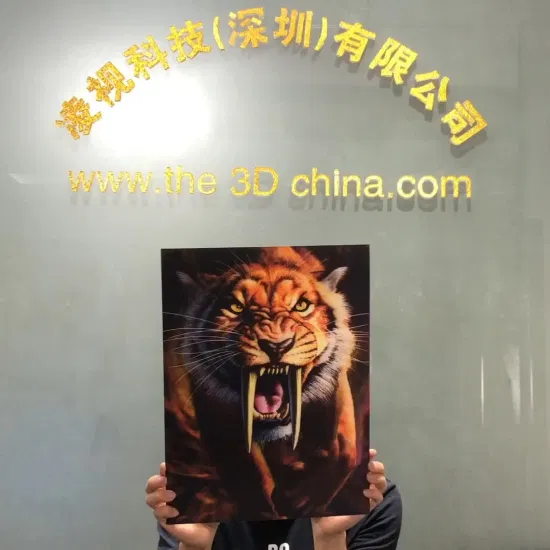 Lenticular Printing Colorful Tiger Picture with 3D Effect