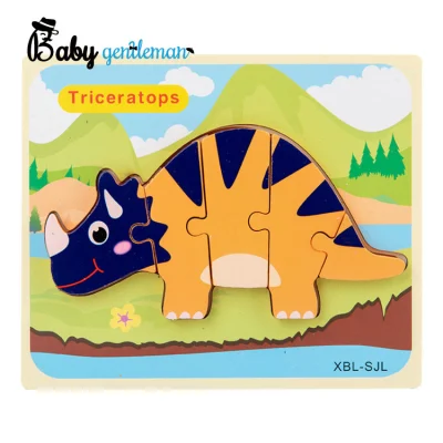 Top Sale Early Educational Children Wooden 3D Dinosaur Shape Puzzle Z14137D