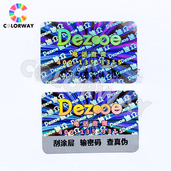 Free Design Roll Silver Scratch off Serial Number Barcode Qr Code 2D 3D Original Genuine Void Tamper Evident Anti-Counterfeiting Security Hologram Label Sticker