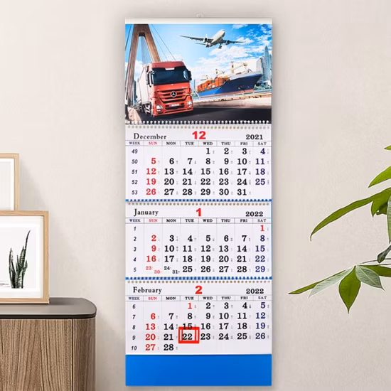 3D Lenticular Wall Calendar Offset Printing Daily Calendar Three Fold Calendar