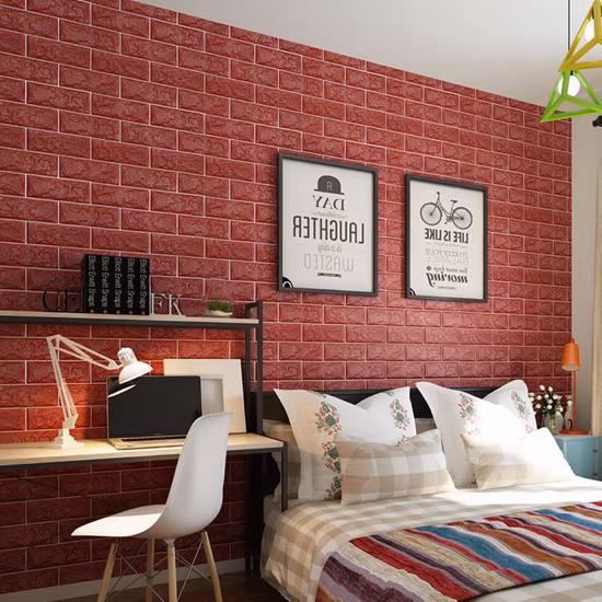 3D Brick Wall Tiles Selfadhesive Panel PE Foam Panel Wall Sticker for Home Decoration