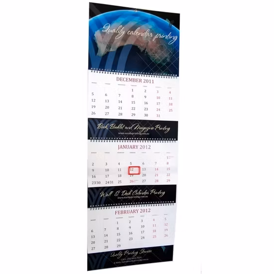 3D Lenticular Wall Calendar Offset Printing Daily Calendar Three Fold Calendar
