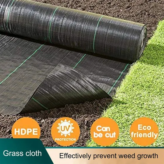Durable Heavy Duty Garden Plastic Woven Anti Grass Weeding Cloth Weed Control Barrier Landscape Fabric Ground Cover Mat for Flower Bed