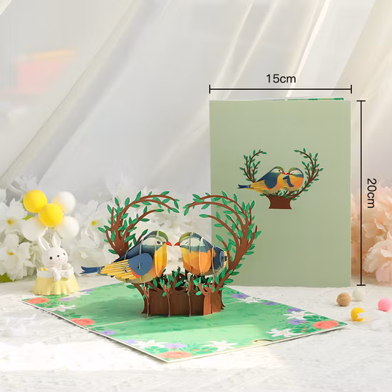 3D Greeting Card Lovely Pop up Cards for Valentine′s Day Wedding