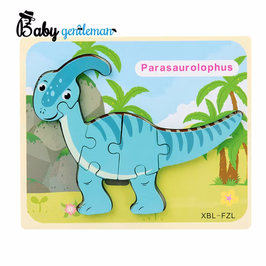 Top Sale Early Educational Children Wooden 3D Dinosaur Shape Puzzle Z14137D