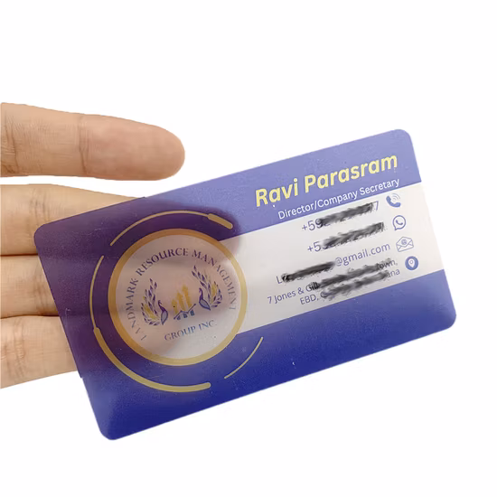 Clear 3D Plastic PVC Plastic Business Cards with Hologram Stamp